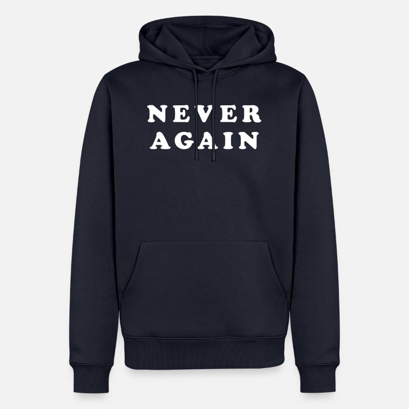 Never again Typografie - Männer Premium Bio Hoodie - Navy