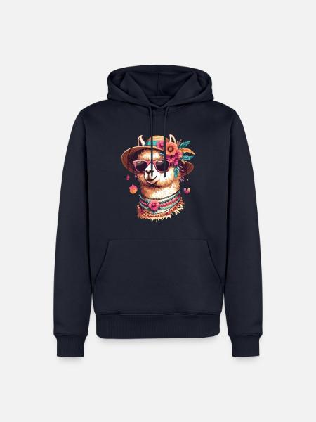 TSCHAKKA ALPAKA HIP TRENDY BLUME SONNENHUT FLOWER - Männer Premium Bio Hoodie - Navy
