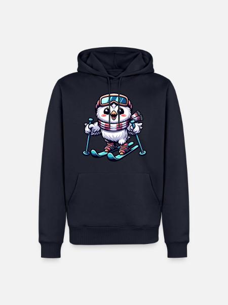 Schneeeule Skifahrer Winter Skiurlaub - Männer Premium Bio Hoodie - Navy
