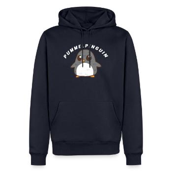 Pinguin Pummel Pummeliger Pinguin mit Übergewicht - Männer Premium Bio Hoodie - Navy - Vorne - Nico (187cm)