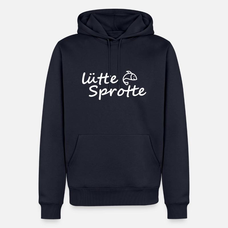 LütteSprotte -weiß - Männer Premium Bio Hoodie - Navy