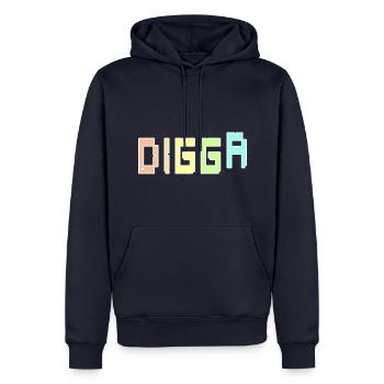 Digga - Männer Premium Bio Hoodie - Navy - Vorne - Nico (187cm)