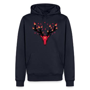 Rudolph bois de cerf feux-3c - Sweat à capuche Premium bio Homme - bleu marine - Devant - Nico (187cm)