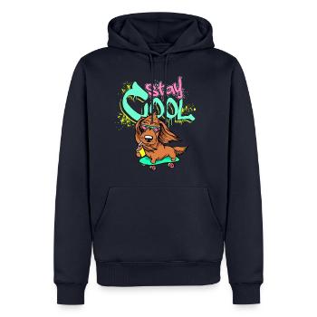 Stay Cool! - Men’s Premium Organic Hoodie - navy - Front - Nico (187cm)