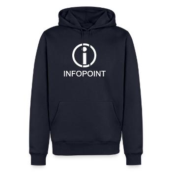 Infopoint Shirt - Männer Premium Bio Hoodie - Navy - Vorne - Nico (187cm)