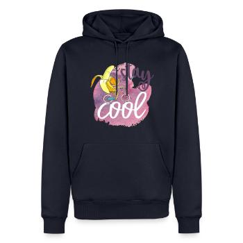 Reste cool: Chill Banana - Personnage de dessin animé - Sweat à capuche Premium bio Homme - bleu marine - Devant - Nico (187cm)