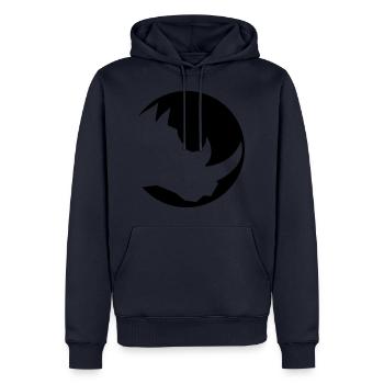 cercle rond tête silhouette corne de rhinocéros rhinocéros - Sweat à capuche Premium bio Homme - bleu marine - Devant - Nico (187cm)