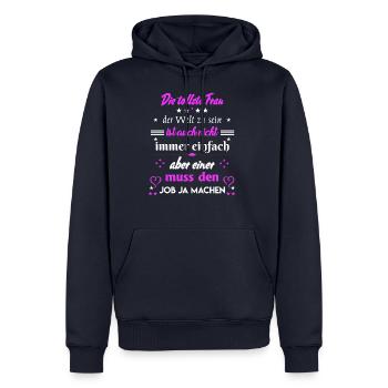 Tollste Frau der Welt - Männer Premium Bio Hoodie - Navy - Vorne - Nico (187cm)