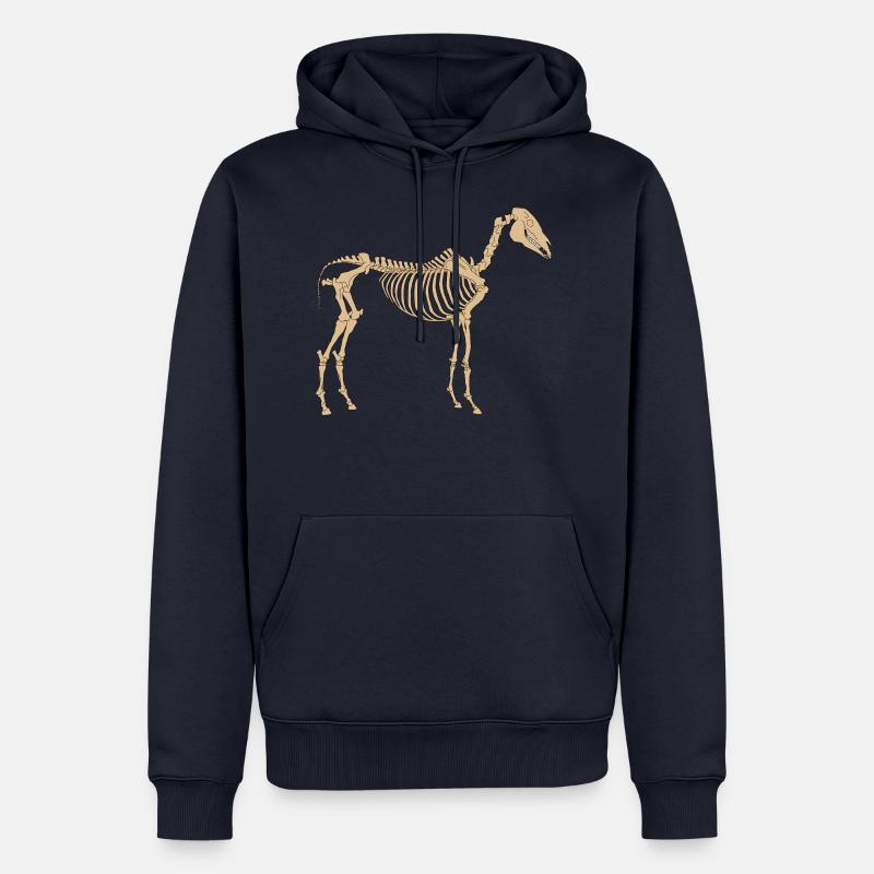 Pferde Skelett Knochen Gerippe - Männer Premium Bio Hoodie - Navy