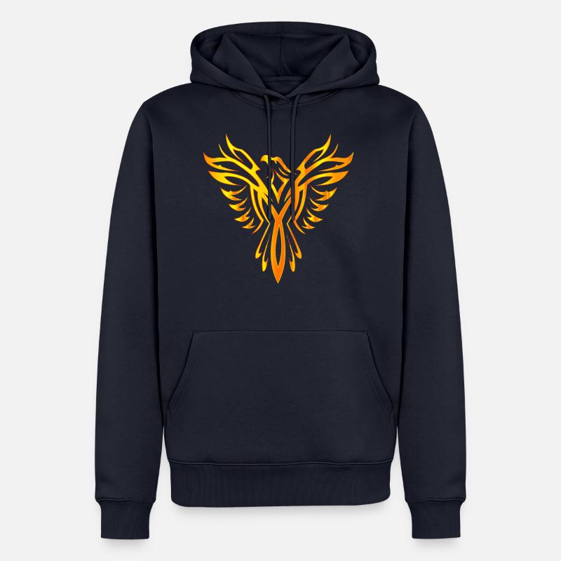 Oiseau phoenix aile de feu - Sweat à capuche Premium bio Homme - bleu marine