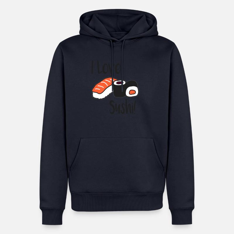 J'adore les sushis! - Sweat à capuche Premium bio Homme - bleu marine