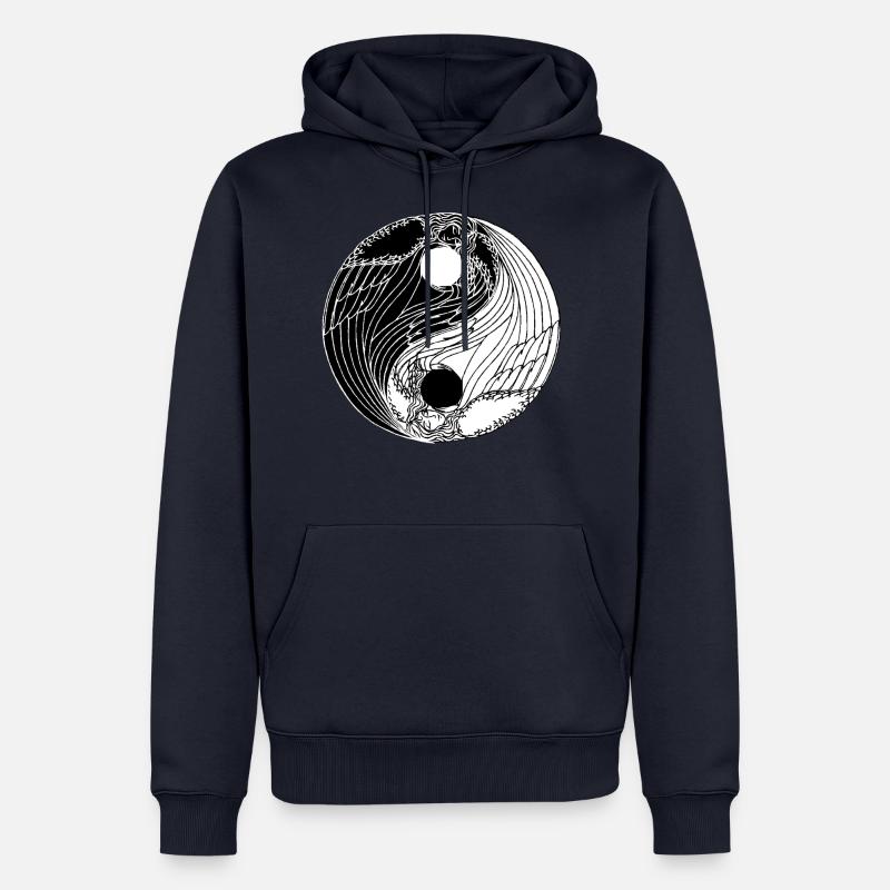Deux anges en équilibre - Sweat à capuche Premium bio Homme - bleu marine