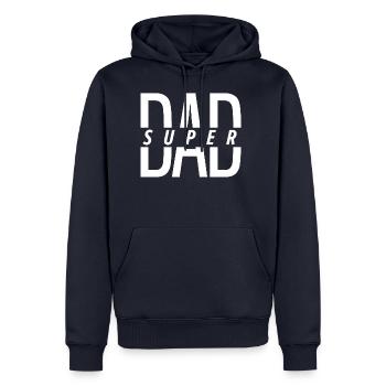 super dad - Männer Premium Bio Hoodie - Navy - Vorne - Nico (187cm)