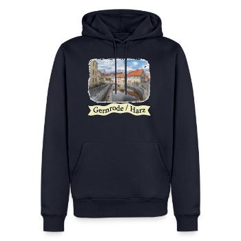 gernrode harz spittelteich 3 - Männer Premium Bio Hoodie - Navy - Vorne - Nico (187cm)