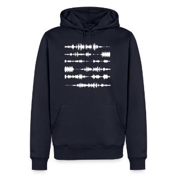 Music Bitraten - Männer Premium Bio Hoodie - Navy - Vorne - Nico (187cm)