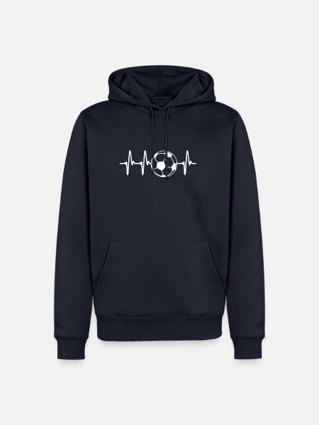 Mein Herz Schlägt Für Fußball - Männer Premium Bio Hoodie - Navy