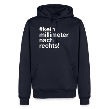 kein millimeter nach rechts fridays for future - Männer Premium Bio Hoodie - Navy - Vorne - Nico (187cm)