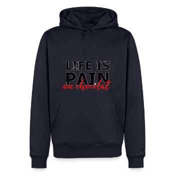 pain au chocolat - Männer Premium Bio Hoodie - Navy - Vorne - Nico (187cm)