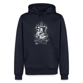 KL1 "Anger, mein schönstes Dorf im Königreiche"22 - Männer Premium Bio Hoodie - Navy - Vorne - Nico (187cm)