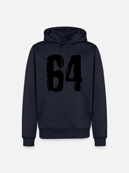 64 Zahl Trikot - Männer Premium Bio Hoodie - Navy