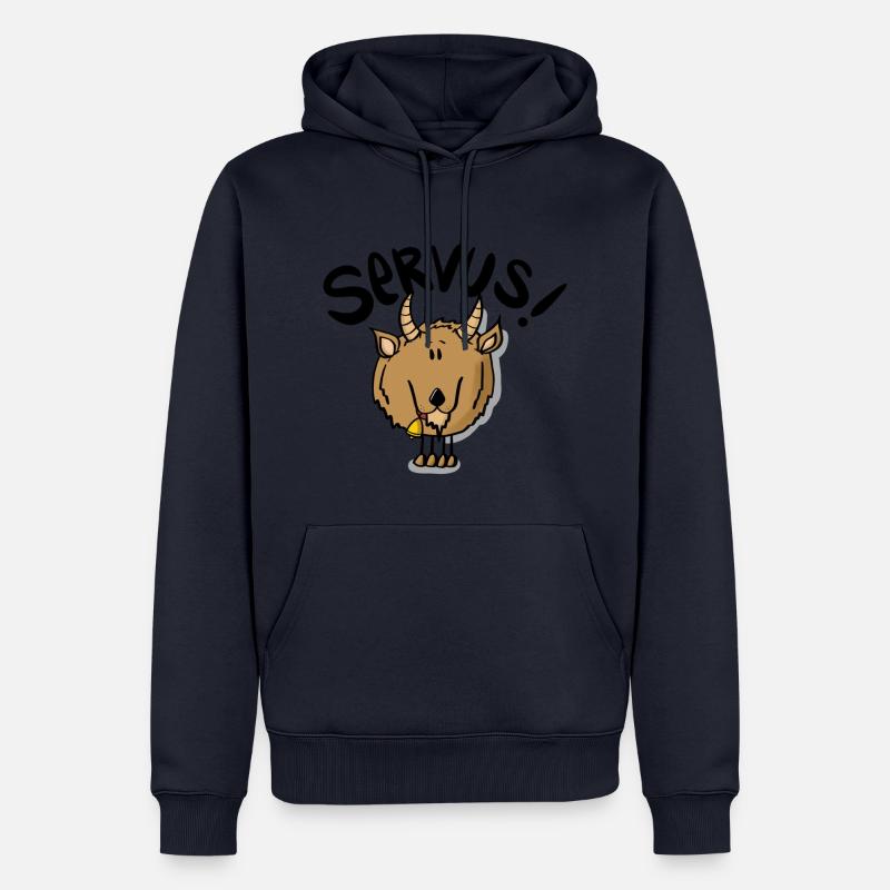 Ziege Servus - Männer Premium Bio Hoodie - Navy