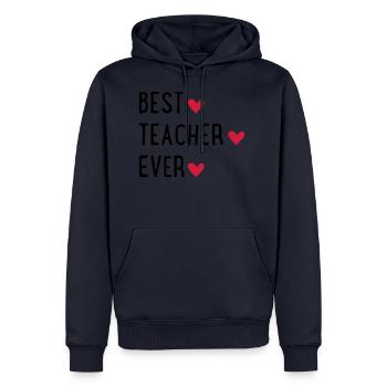 Best Teacher ever - Männer Premium Bio Hoodie - Navy - Vorne - Nico (187cm)