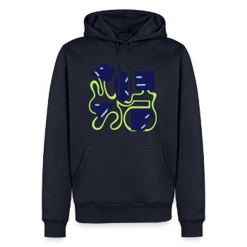 Gesicht — Form — Charakter — Temperament - Männer Premium Bio Hoodie - Navy - Vorne - Nico (187cm)