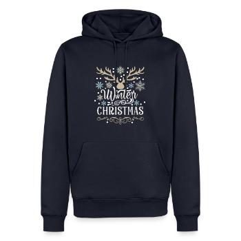 Frohe Weihnachten Tees T-Shirts Grafik Renntier - Männer Premium Bio Hoodie - Navy - Vorne - Nico (187cm)