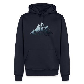 blockedTitle - Sweat à capuche Premium bio Homme - bleu marine - Devant - Nico (187cm)