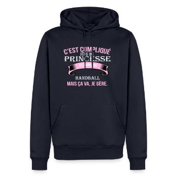Handball - Sweat à capuche Premium bio Homme - bleu marine - Devant - Nico (187cm)