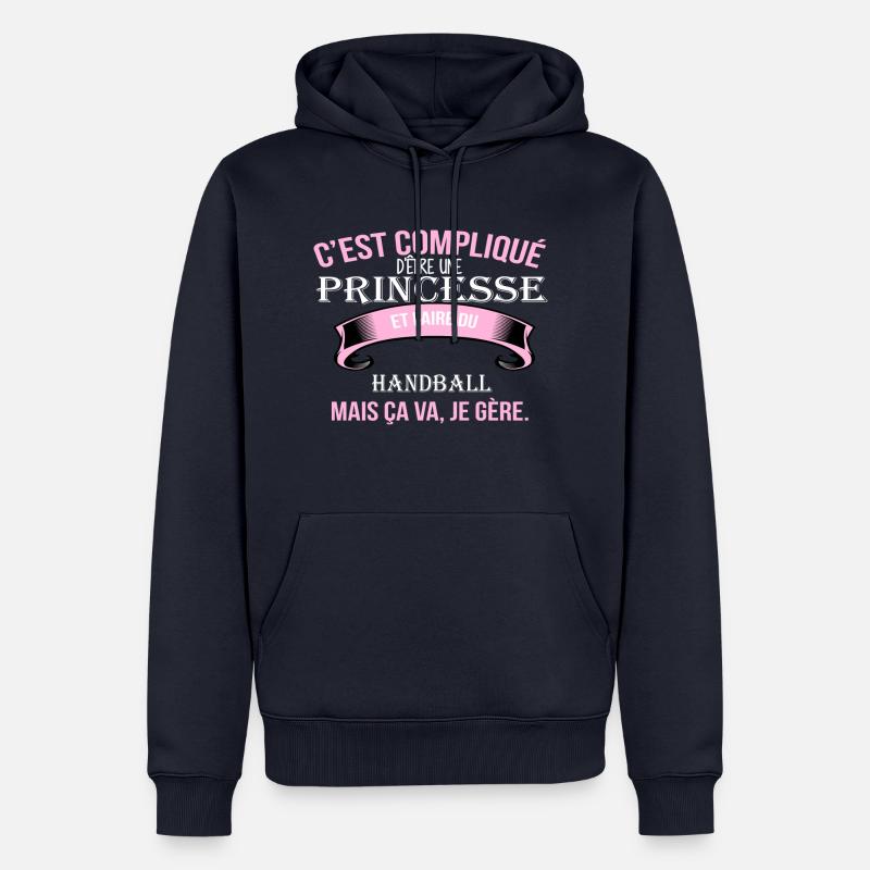 Handball - Sweat à capuche Premium bio Homme - bleu marine