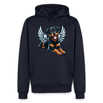 Süßer Rottweiler Engel Comic-Stil - Männer Premium Bio Hoodie - Navy - Vorne - Nico (187cm)