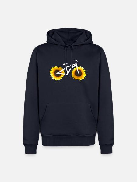 Sonnenblume Fahrrad - Männer Premium Bio Hoodie - Navy