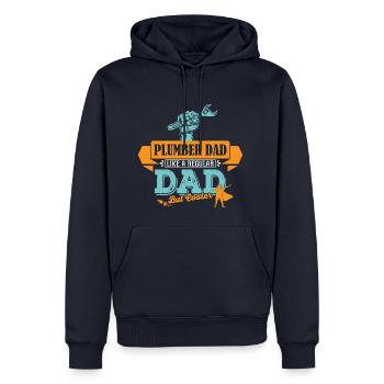 Klempner Vater Papa cooler - Männer Premium Bio Hoodie - Navy - Vorne - Nico (187cm)