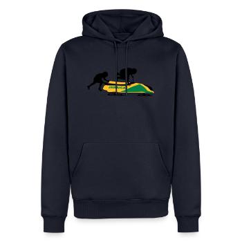 Bob - Team Jamaica - Männer Premium Bio Hoodie - Navy - Vorne - Nico (187cm)