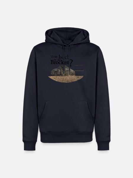 wie hoch ist der brocken 1 - Männer Premium Bio Hoodie - Navy