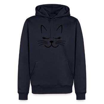 cat - Men’s Premium Organic Hoodie - navy - Front - Nico (187cm)