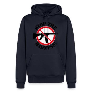 Stop The Madness! (Waffenverbot Verbotsschild 3C) - Männer Premium Bio Hoodie - Navy - Vorne - Nico (187cm)