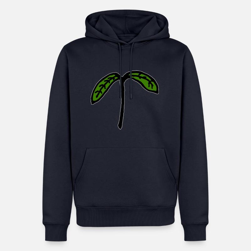 Jeune plante de semis germés - Sweat à capuche Premium bio Homme - bleu marine