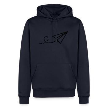 papierflieger - Männer Premium Bio Hoodie - Navy - Vorne - Nico (187cm)