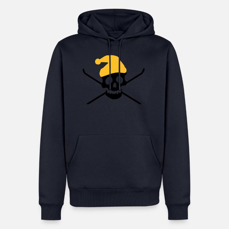 Ski - Sweat à capuche Premium bio Homme - bleu marine