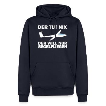 Seul planeur pilote planeur pilote planeur - Sweat à capuche Premium bio Homme - bleu marine - Devant - Nico (187cm)