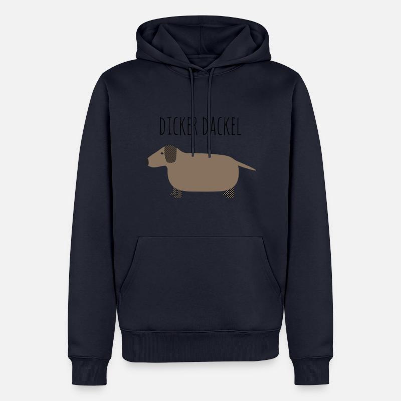 Gros chien teckel mignon - Sweat à capuche Premium bio Homme - bleu marine