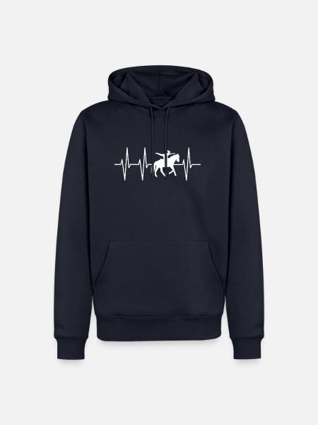 Herzschlag Volti Voltigieren Pferd - Männer Premium Bio Hoodie - Navy
