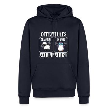 Schlafshirt Pinguin - Männer Premium Bio Hoodie - Navy - Vorne - Nico (187cm)