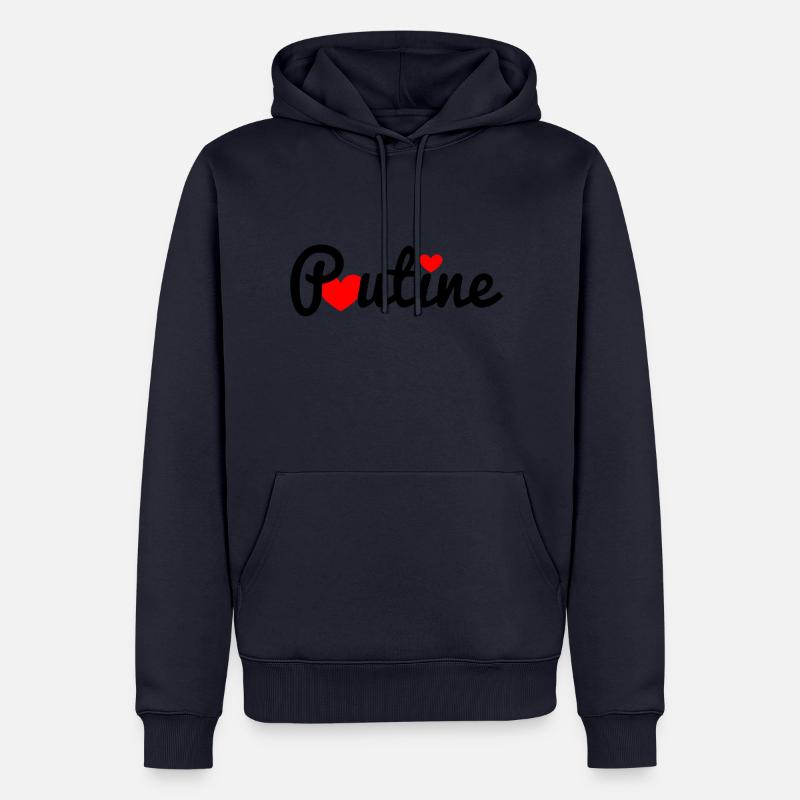 Poutine - Sweat à capuche Premium bio Homme - bleu marine