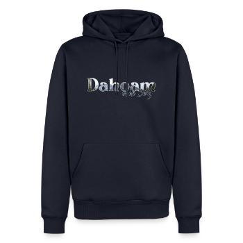 Dahoam in de Berg - Männer Premium Bio Hoodie - Navy - Vorne - Nico (187cm)