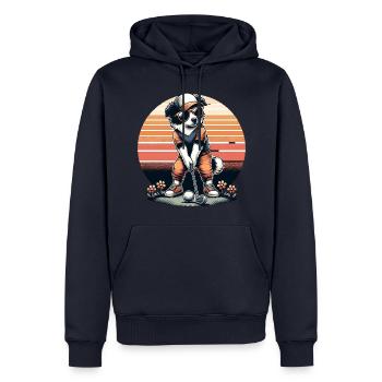 Design de golf Funny Border Collie pour les golfeurs - Sweat à capuche Premium bio Homme - bleu marine - Devant - Nico (187cm)