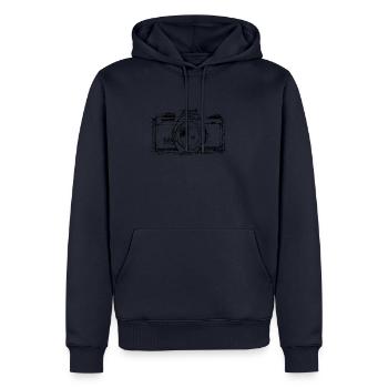 Caméra sommaire - Sweat à capuche Premium bio Homme - bleu marine - Devant - Nico (187cm)