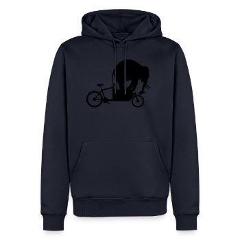 Roue d'éléphant - Sweat à capuche Premium bio Homme - bleu marine - Devant - Nico (187cm)